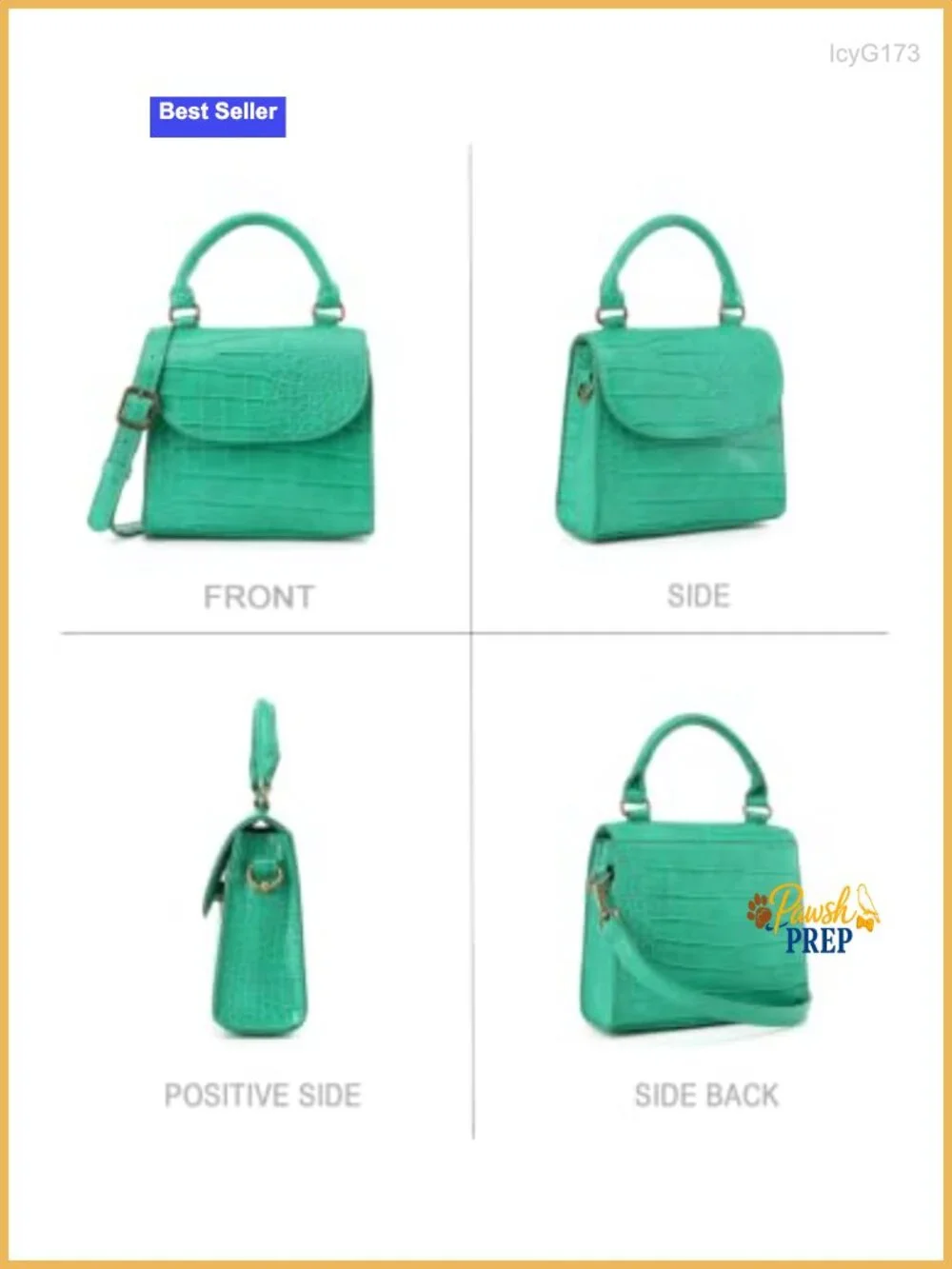 Vegan Leather Croc-Embossed Satchel Crossbody Bag with Detachable Strap